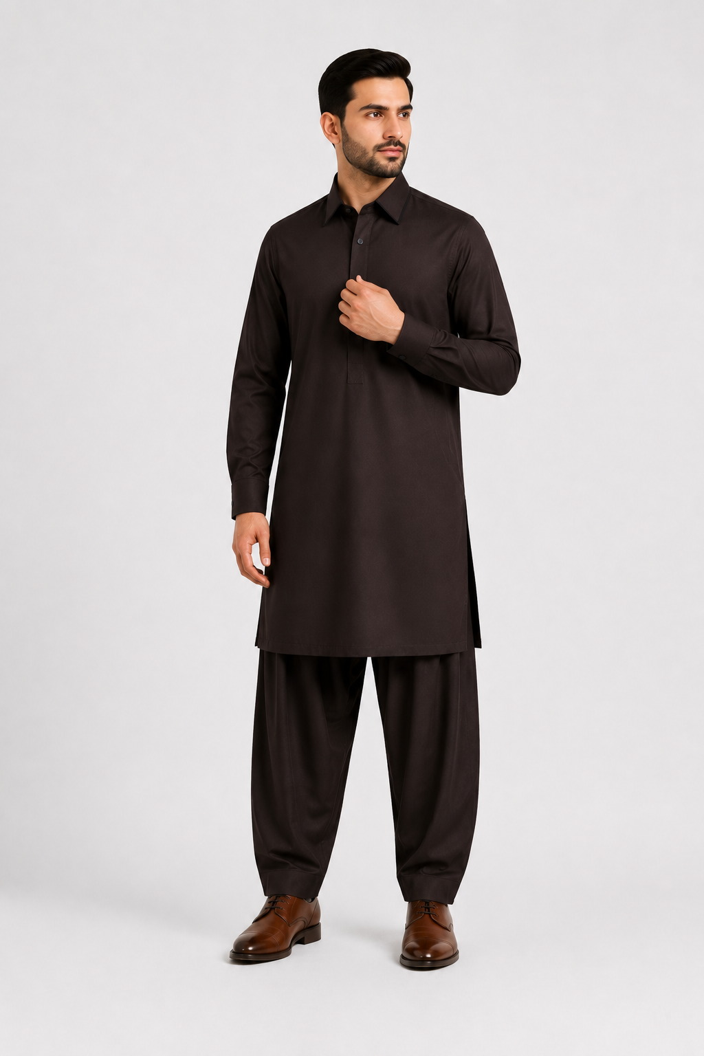 Dark Brown Premium Shalwar Kameez