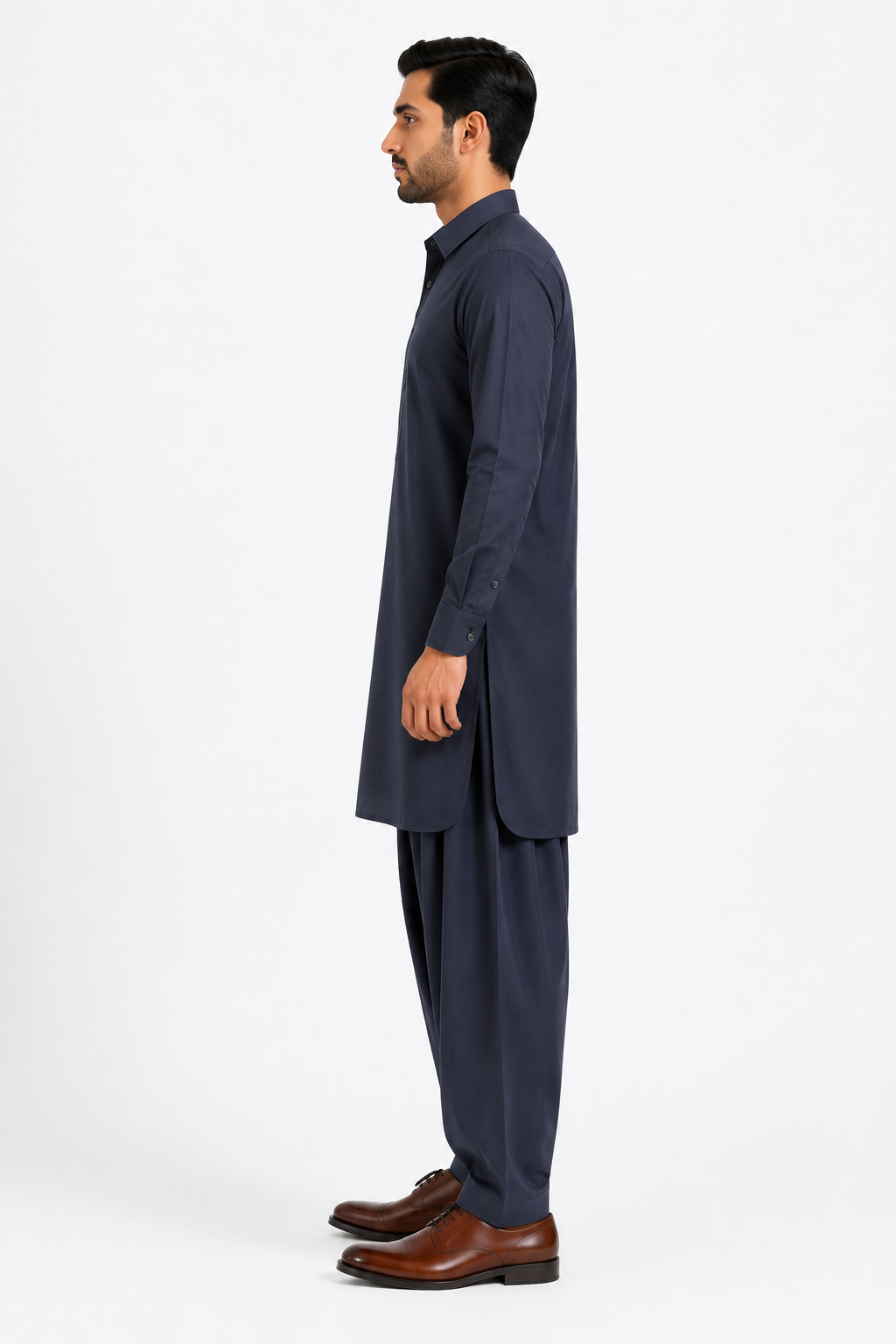 Dark Grey Blue Shalwar Kameez