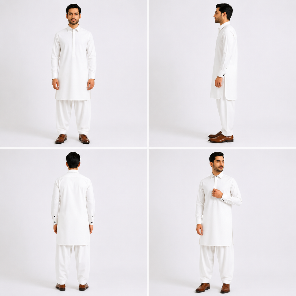 Egg Shell White Premium Shalwar Kameez