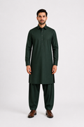 Bottle Green Premium Shalwar Kameez