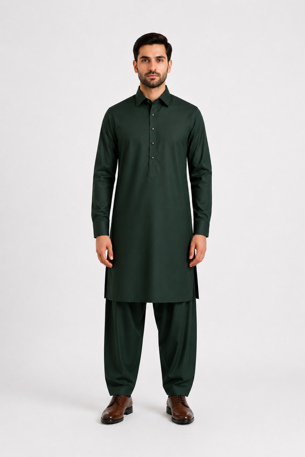 Bottle Green Premium Shalwar Kameez