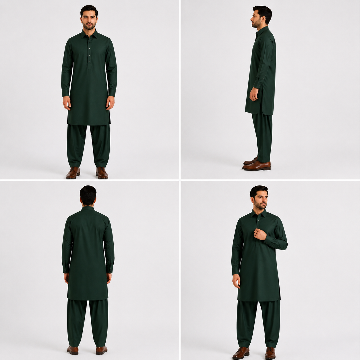 Bottle Green Premium Shalwar Kameez