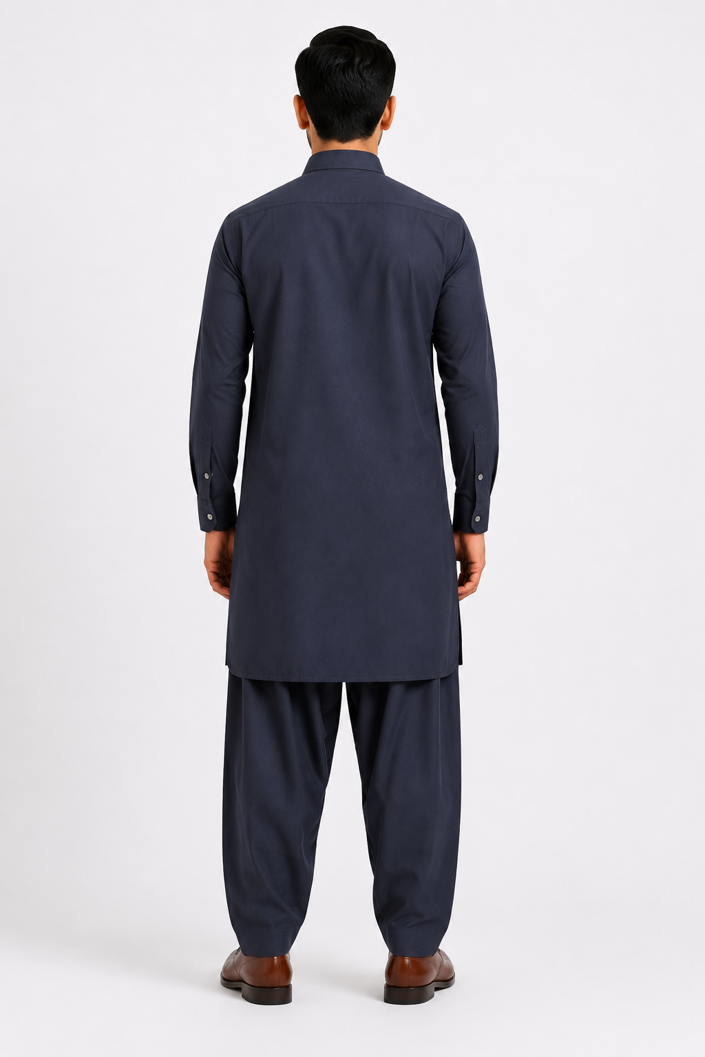 Dark Grey Blue Shalwar Kameez
